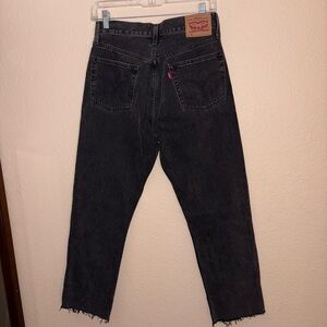Black 501’s straight jeans denim Levi’s cut off Chinos casual streetwear pants
